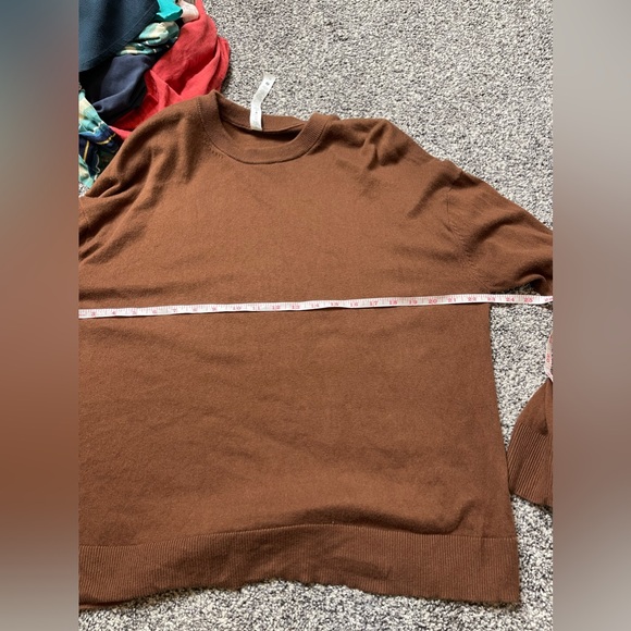 Lululemon Organic Cotton Cashmere Blend Sweater in Cooper Brown Soft Sz 10 - Picture 9 of 11